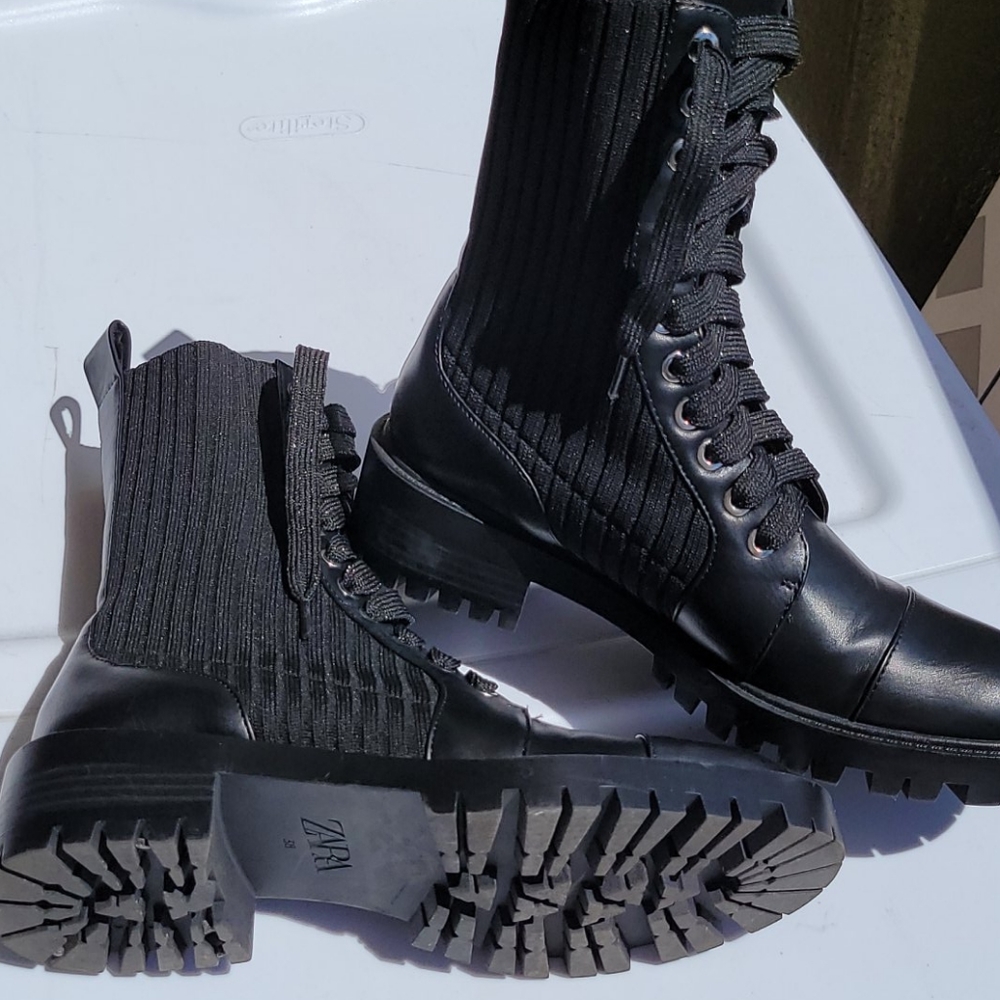 Zara combat boots 🖤 38